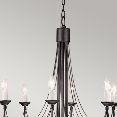 Elstead Lighting Chandelier from the Carisbrooke range. Carisbrooke 8 Light Chandelier Product Code = CB8-BLACK
