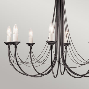 Elstead Lighting Chandelier from the Carisbrooke range. Carisbrooke 8 Light Chandelier Product Code = CB8-BLACK