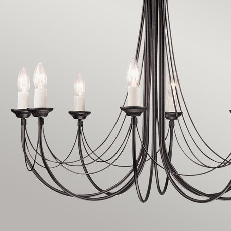 Elstead Lighting Chandelier from the Carisbrooke range. Carisbrooke 8 Light Chandelier Product Code = CB8-BLACK