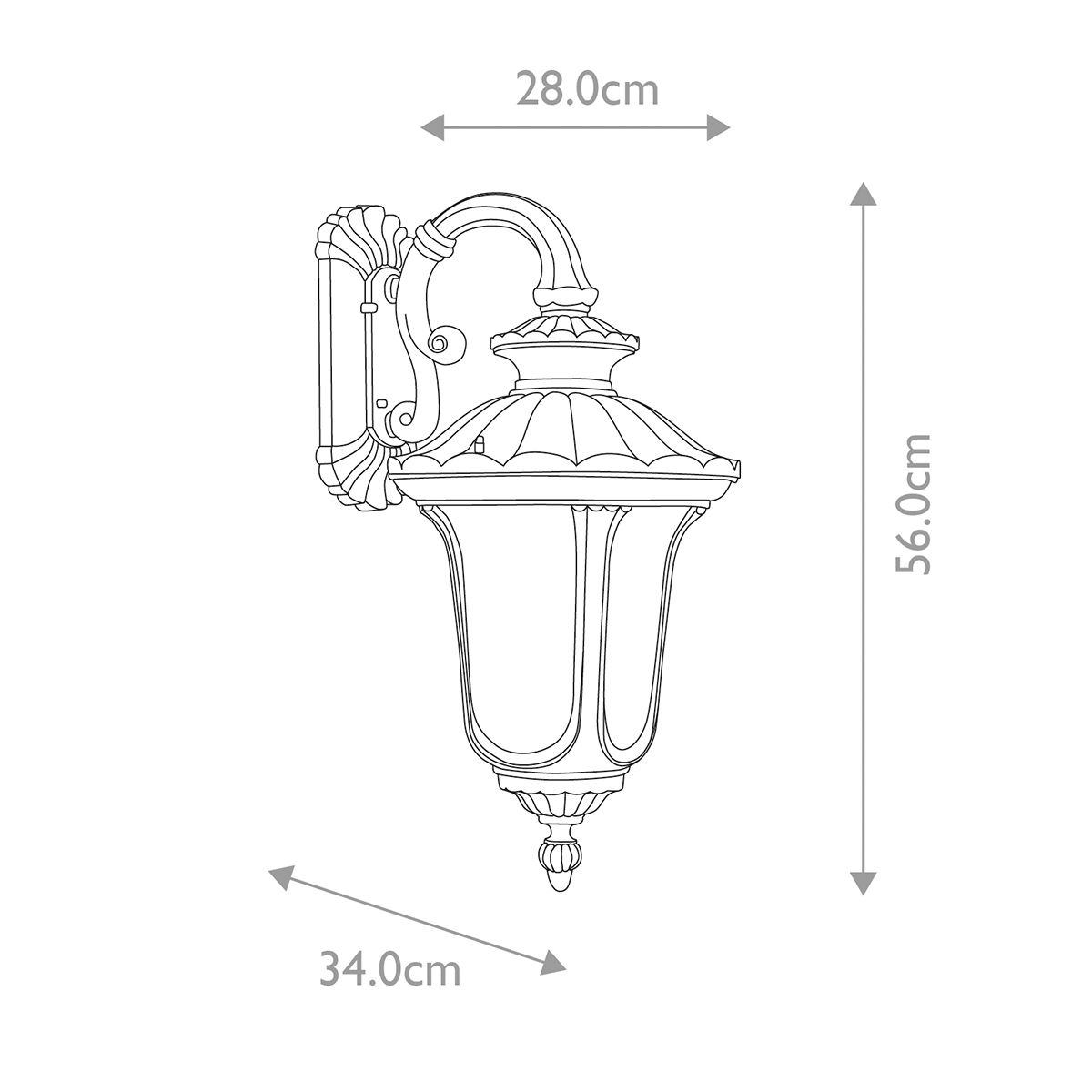Elstead Lighting Outdoor Wall Light from the Chicago range. Chicago 1 Light Medium Wall Lantern – SKU CC2-M-BK