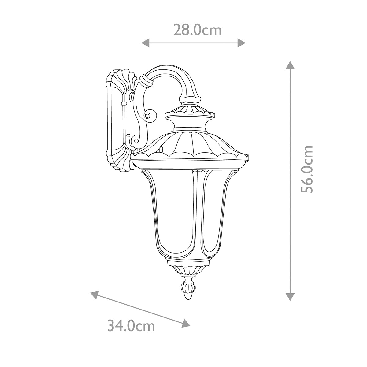Elstead Lighting Outdoor Wall Light from the Chicago range. Chicago 1 Light Medium Down Wall Lantern Product Code = CC2-M