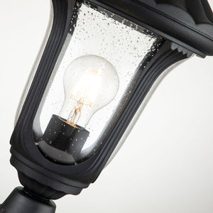 Elstead Lighting Pedestal Lantern from the Chicago range. Chicago 1 Light Small Pedestal Lantern Product Code = CC3-S-BK