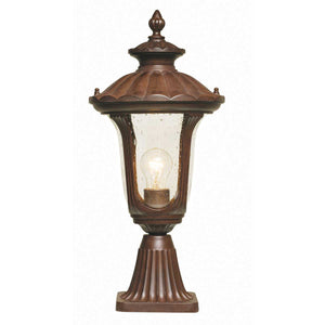 Elstead Lighting Pedestal Lantern from the Chicago range. Chicago 1 Light Small Pedestal Lantern - Bronze Product Code = CC3-S