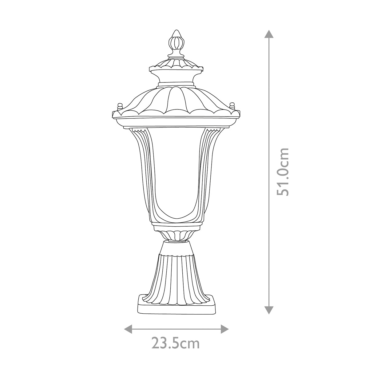 Elstead Lighting Pedestal Lantern from the Chicago range. Chicago 1 Light Small Pedestal Lantern - Bronze Product Code = CC3-S