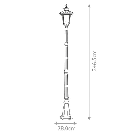 Elstead Lighting Lamp Post from the Chicago range. Chicago 1 Light Medium Lamp Post Product Code = CC5-M