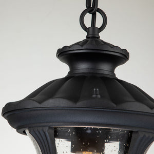 Elstead Lighting Outdoor Hanging from the Chicago range. Chicago 1 Light Small Chain Lantern - Textured Black Product Code = CC8-S-BK
