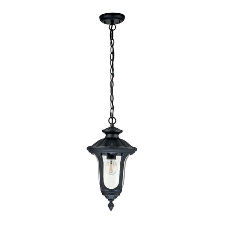 Elstead Lighting Outdoor Hanging from the Chicago range. Chicago 1 Light Small Chain Lantern - Textured Black Product Code = CC8-S-BK