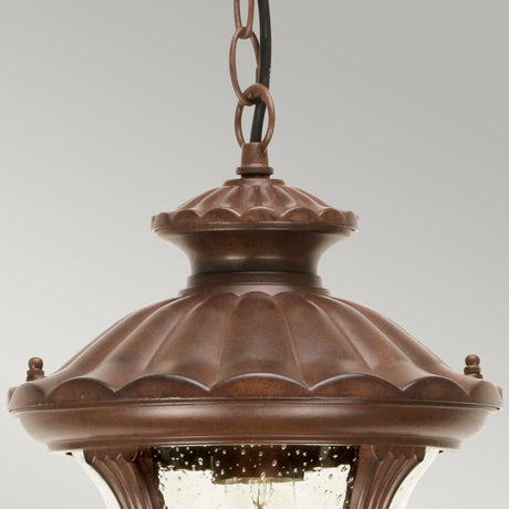 Elstead Lighting Outdoor Hanging from the Chicago range. Chicago 1 Light Small Chain Lantern - Bronze Product Code = CC8-S