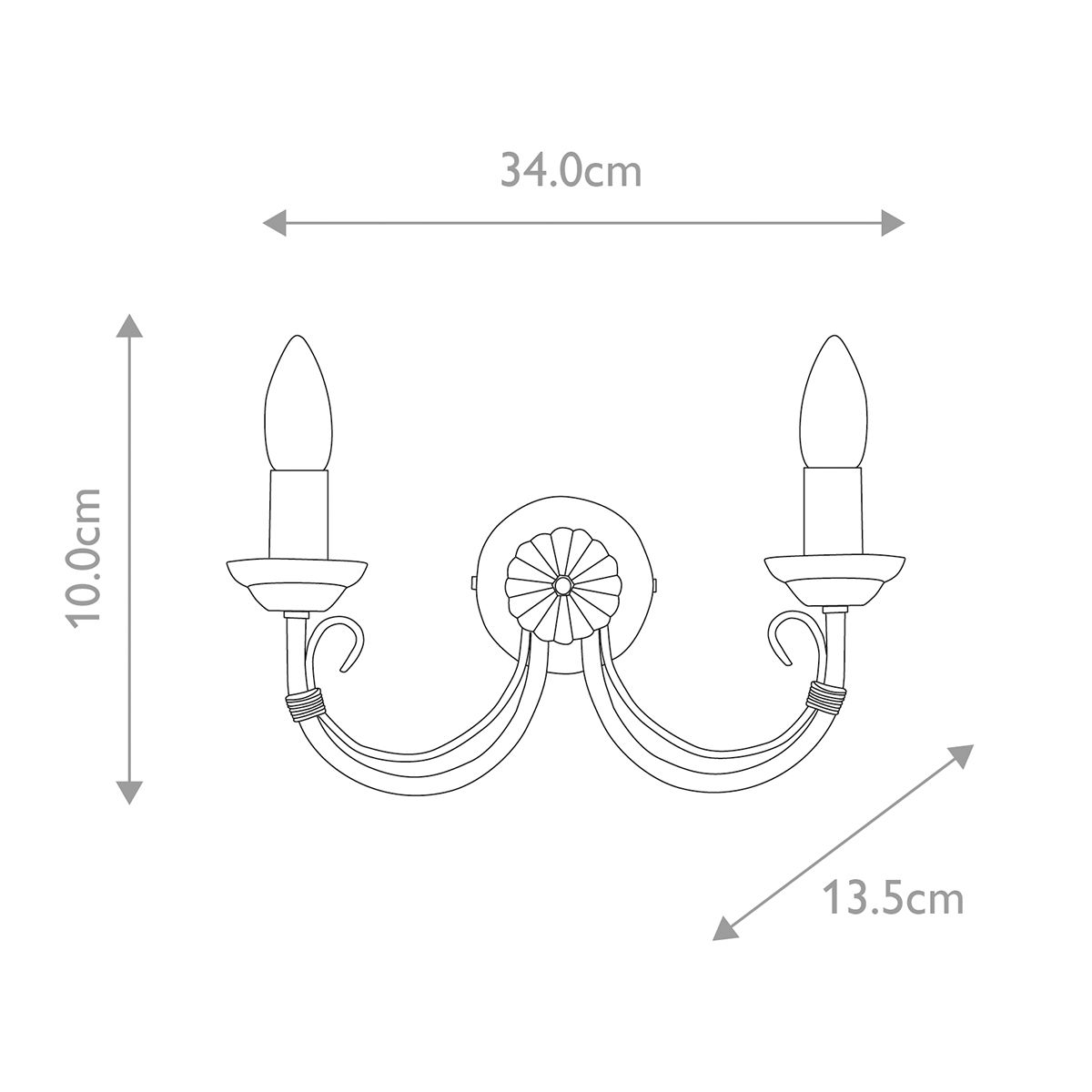 Elstead Lighting Wall Light from the Chartwell range. Chartwell 2 Light Wall Light – SKU CH2-BLACK