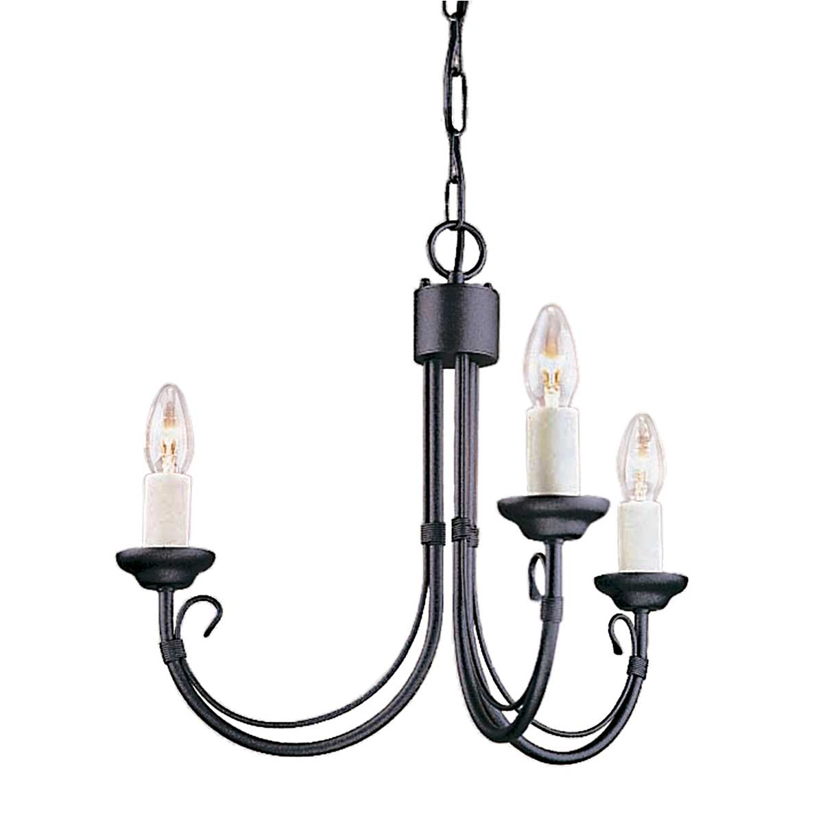 Elstead Lighting Chandelier from the Chartwell range. Chartwell 3 Light Chandelier Product Code = CH3-BLACK