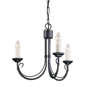 Elstead Lighting Chandelier from the Chartwell range. Chartwell 3 Light Chandelier Product Code = CH3-BLACK