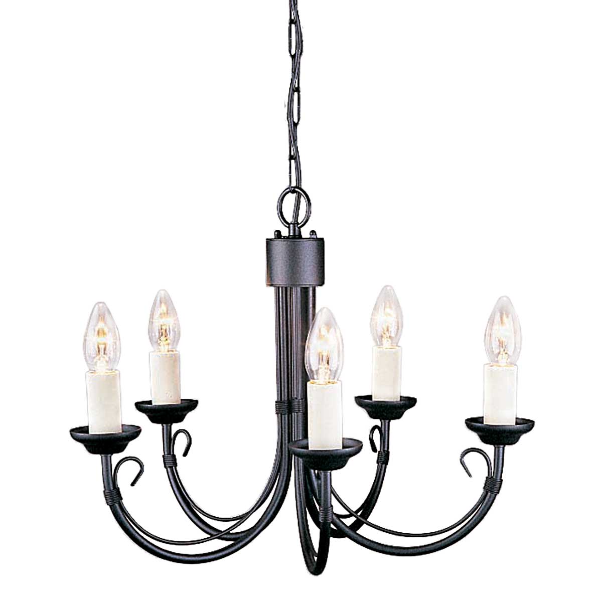 Elstead Lighting Chandelier from the Chartwell range. Chartwell 5 Light Chandelier Product Code = CH5-BLACK