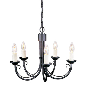 Elstead Lighting Chandelier from the Chartwell range. Chartwell 5 Light Chandelier Product Code = CH5-BLACK