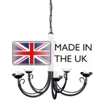Elstead Lighting Chandelier from the Chartwell range. Chartwell 5 Light Chandelier – SKU CH5-BLACK