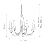 Elstead Lighting Chandelier from the Chartwell range. Chartwell 5 Light Chandelier – SKU CH5-BLACK