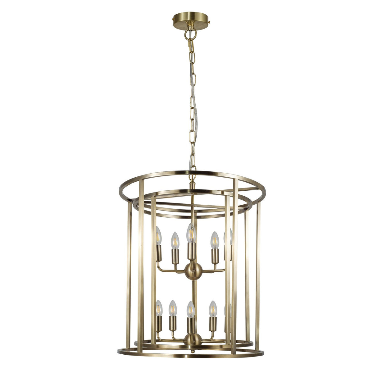 Magnalux Chester 10 Light Large Pendant Antique Brass Part Number - CHE10AB