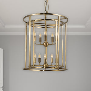 Magnalux Chester 10 Light Large Pendant Antique Brass Part Number - CHE10AB