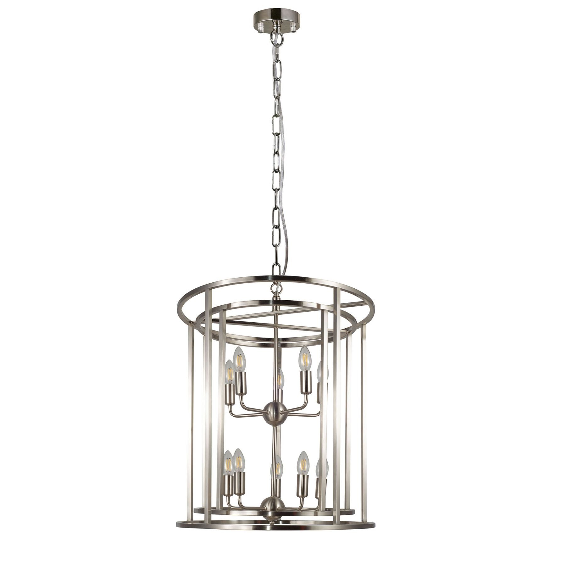 Magnalux Chester 10 Light Large Pendant Satin Chrome Part Number - CHE10SC