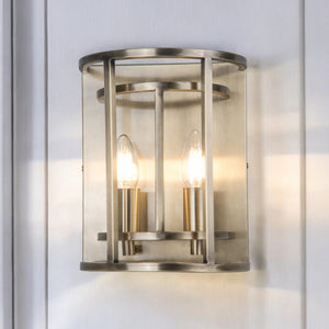 Magnalux Chester 2 Light Wall Light Antique Brass Part Number - CHE02ABWL