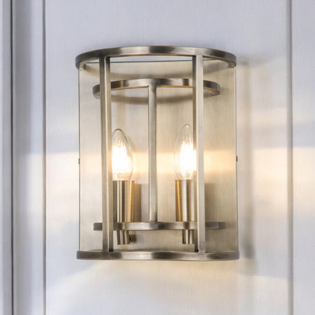 Magnalux Chester 2 Light Wall Light Antique Brass Part Number - CHE02ABWL