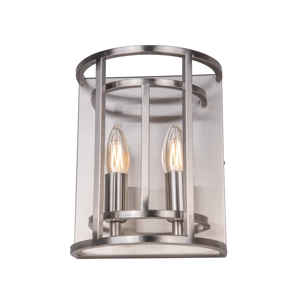 Magnalux Chester 2 Light Wall Light Satin Chrome Part Number - CHE02SCWL