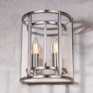 Magnalux Chester 2 Light Wall Light Satin Chrome Part Number - CHE02SCWL