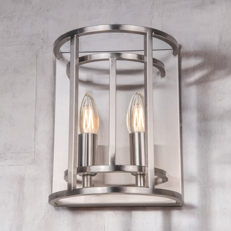 Magnalux Chester 2 Light Wall Light Satin Chrome Part Number - CHE02SCWL