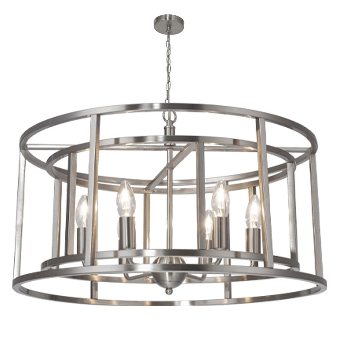 Magnalux Chester 6 light Pendant Satin Chrome Part Number - CHE06SC