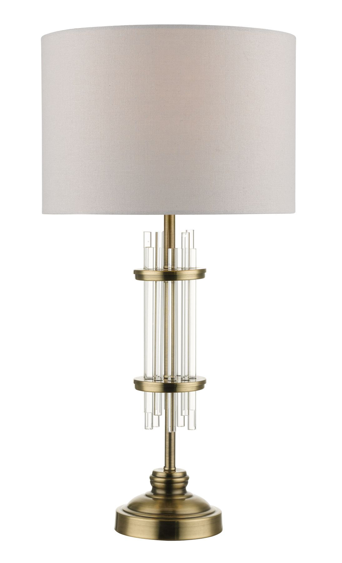 Magnalux Chrysler Antique Brass and Crystal Table Lamp c/w Shade Part Number - CHR01ABTL