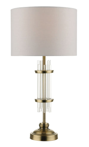 Magnalux Chrysler Antique Brass and Crystal Table Lamp c/w Shade Part Number - CHR01ABTL