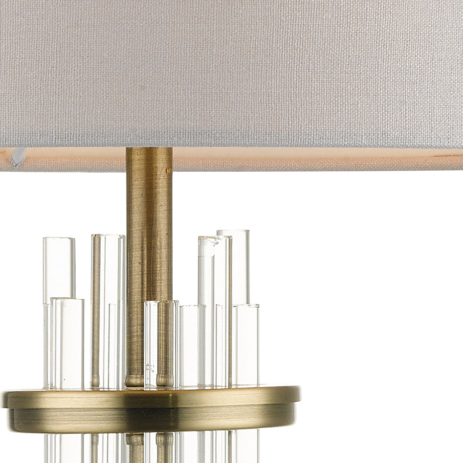 Magnalux Chrysler Antique Brass and Crystal Table Lamp c/w Shade Part Number - CHR01ABTL