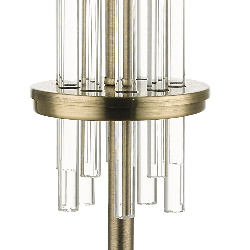 Magnalux Chrysler Antique Brass and Crystal Table Lamp c/w Shade Part Number - CHR01ABTL