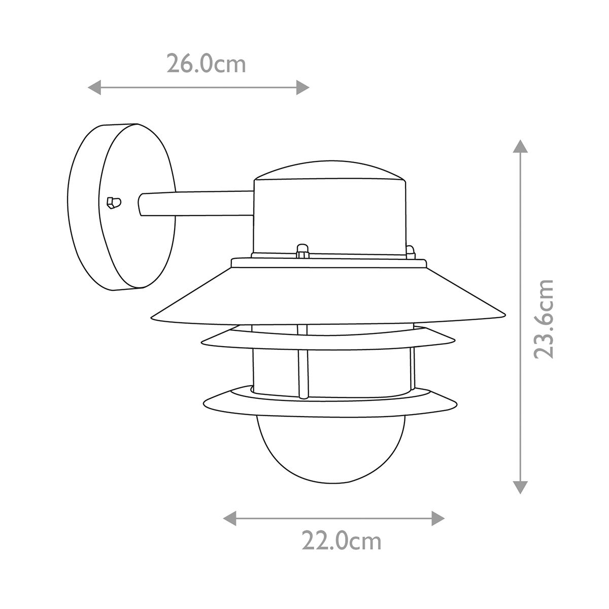 Elstead Lighting Outdoor Wall Light from the Copenhagen range. Copenhagen 1 Light Wall Lantern – SKU COPENHAGEN