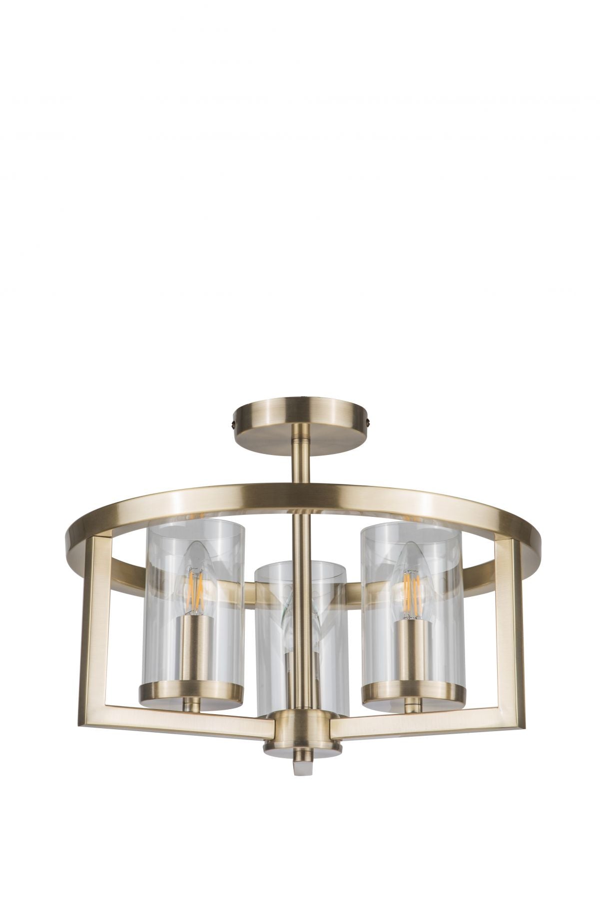 Magnalux Costello 3 Light Semi Flush Antique Brass Part Number - COS03AB