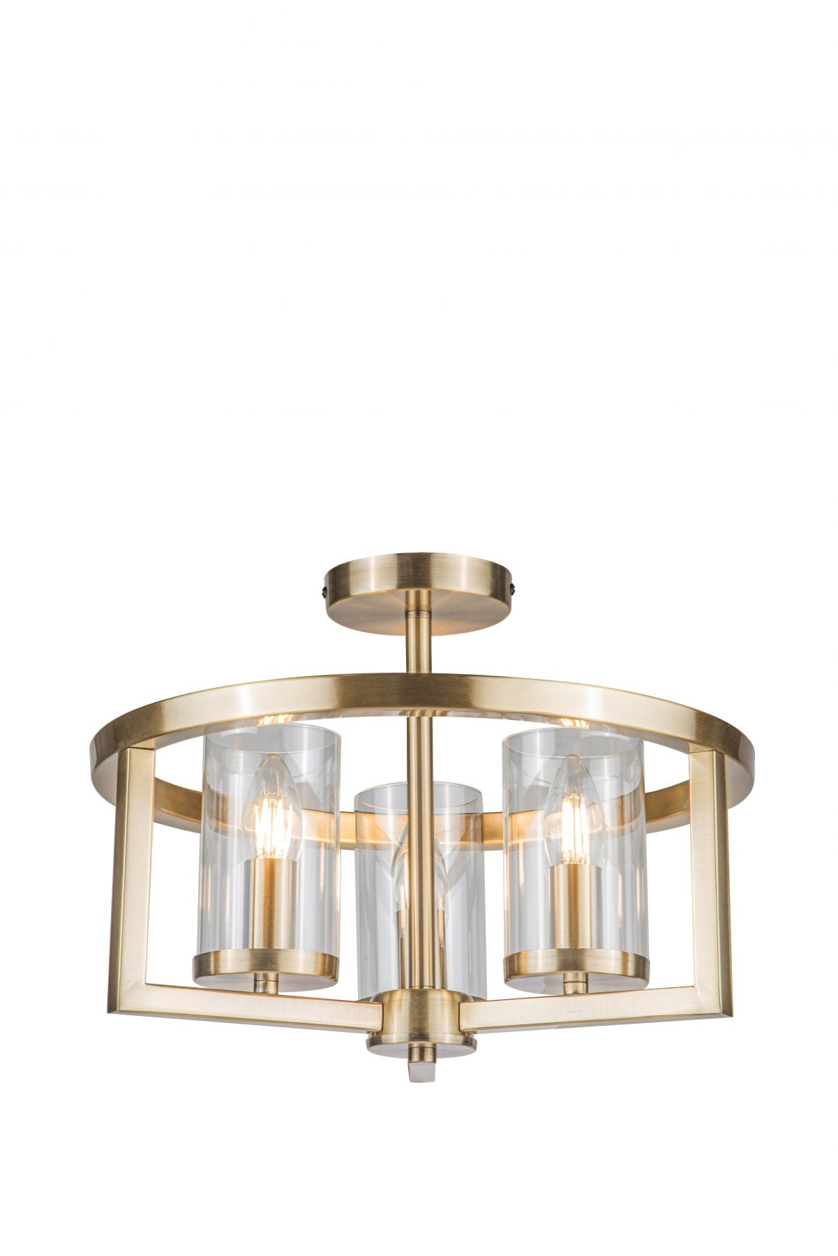 Magnalux Costello 3 Light Semi Flush Antique Brass Part Number - COS03AB