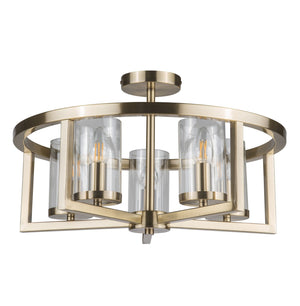 Magnalux Costello 5 Light Semi Flush Antique Brass Part Number - COS05AB
