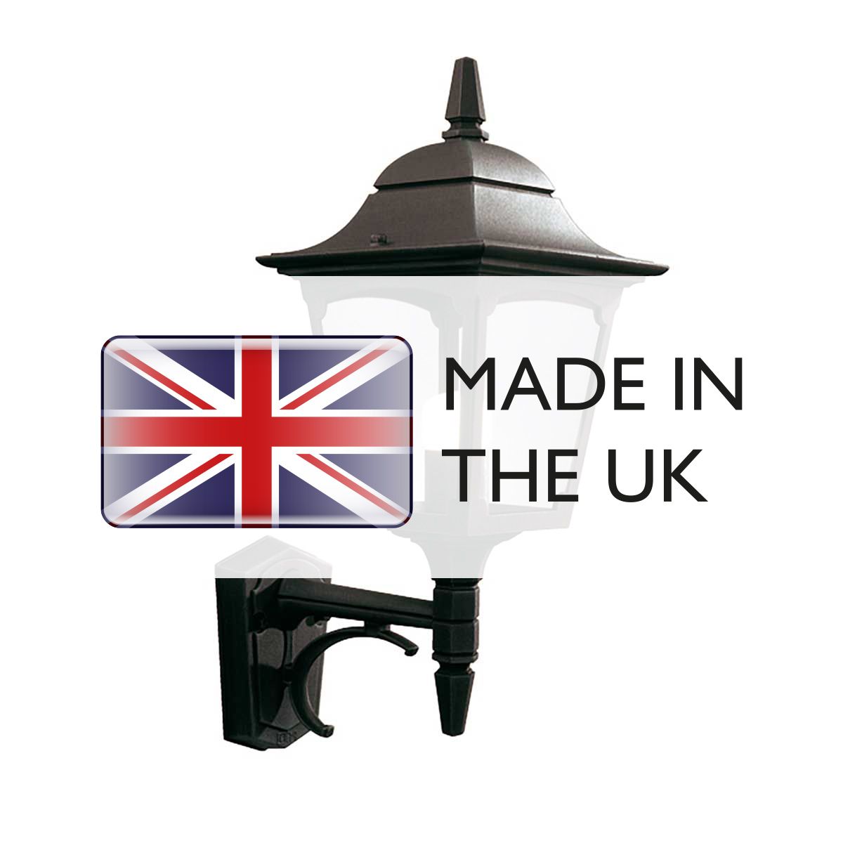 Elstead Lighting Outdoor Wall Light from the Chapel range. Chapel 1 Light Up Wall Lantern – SKU CP1-BLACK