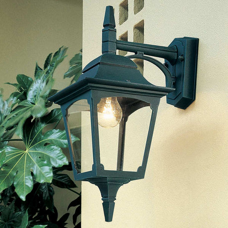 Elstead Lighting Outdoor Wall Light from the Chapel range. Chapel 1 Light Down Wall Lantern Product Code = CP2-BLACK