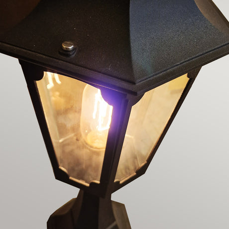 Elstead Lighting Pedestal Lantern from the Chapel range. Chapel 1 Light Pedestal Lantern Product Code = CP4-BLACK