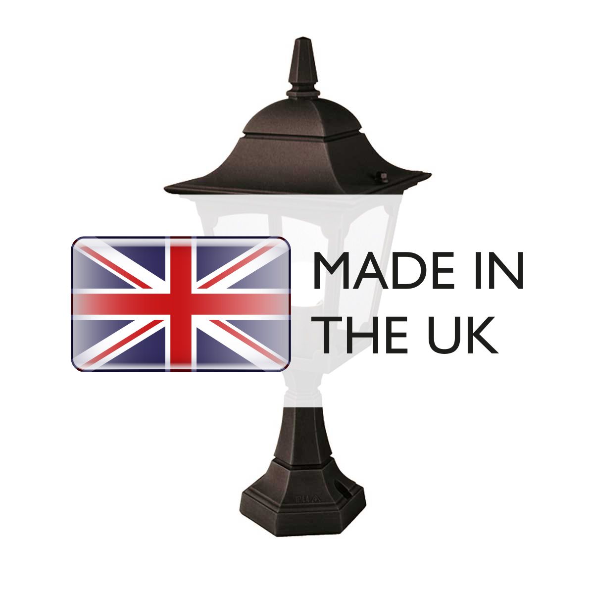 Elstead Lighting Pedestal Lantern from the Chapel range. Chapel 1 Light Pedestal Lantern – SKU CP4-BLACK