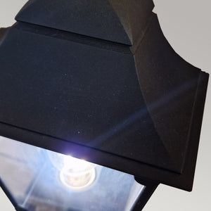 Elstead Lighting Outdoor Wall Light from the Chapel range. Chapel 1 Light Half Lantern Product Code = CP7-2-BLACK