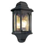 Elstead Lighting Outdoor Wall Light from the Chapel range. Chapel 1 Light Half Lantern Product Code = CP7-BLACK