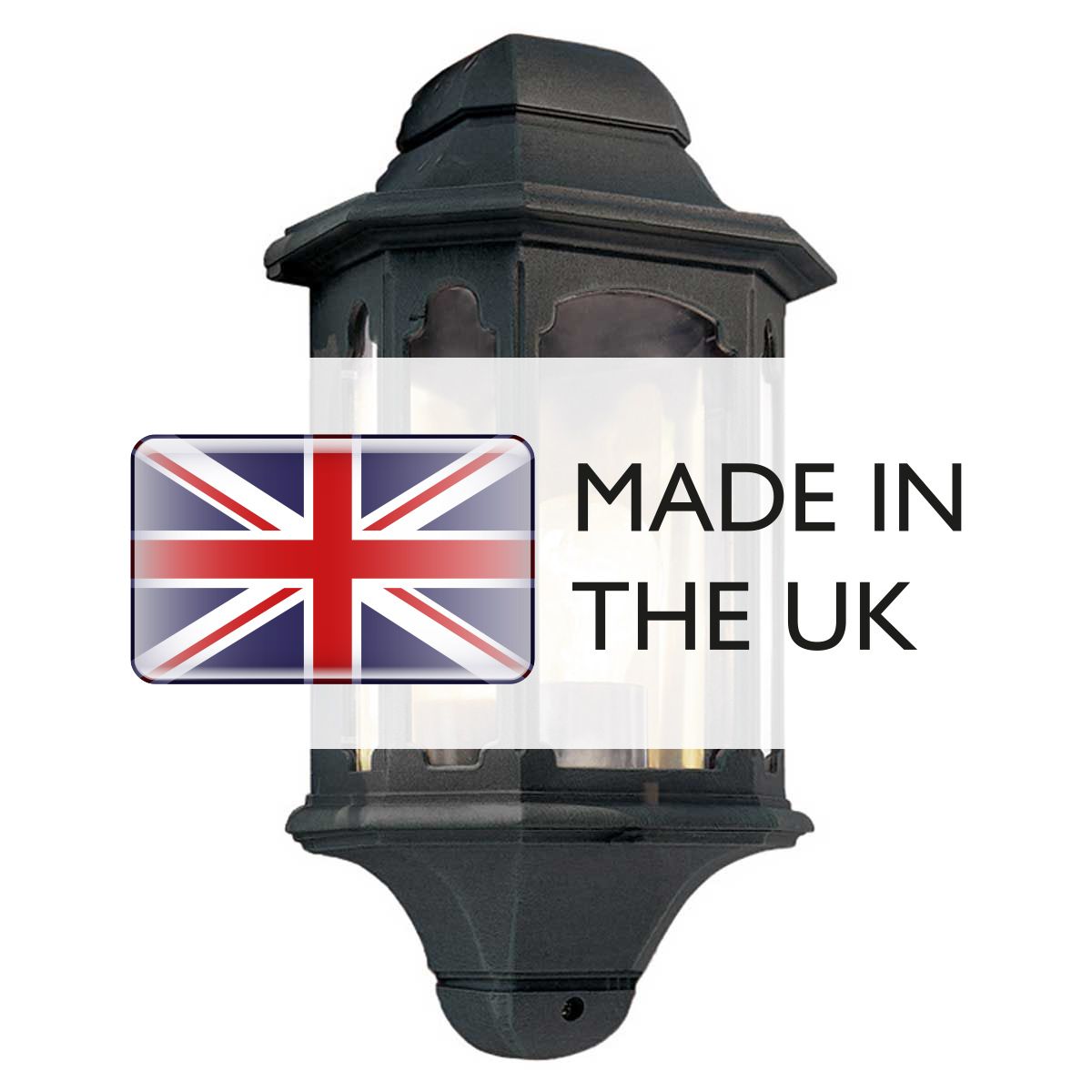 Elstead Lighting Outdoor Wall Light from the Chapel range. Chapel 1 Light Half Lantern – SKU CP7-BLACK