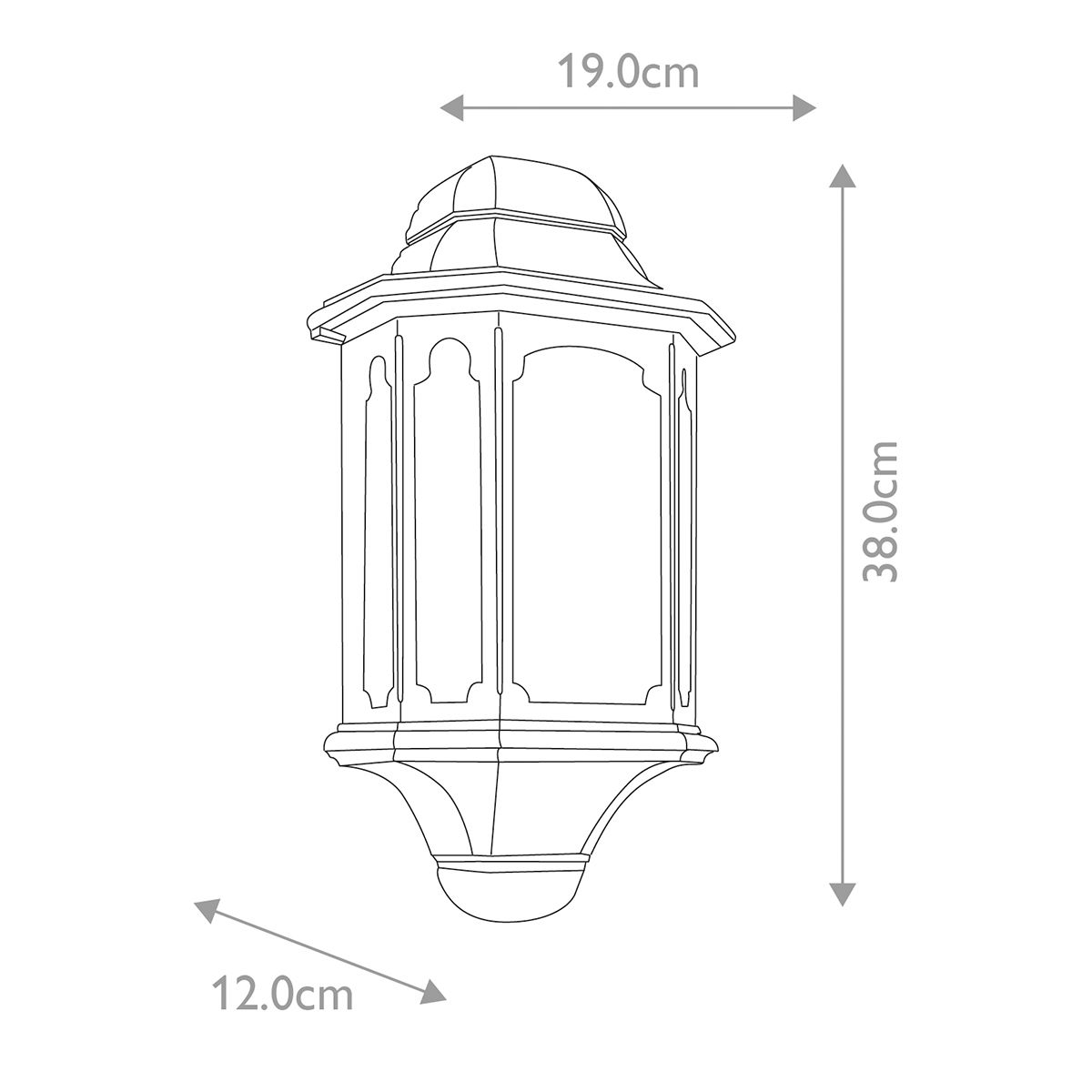 Elstead Lighting Outdoor Wall Light from the Chapel range. Chapel 1 Light Half Lantern – SKU CP7-BLACK
