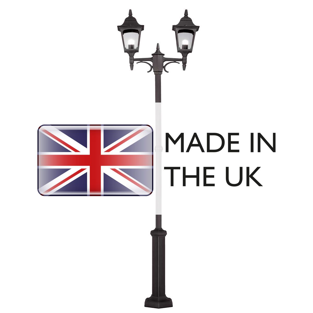 Elstead Lighting Lamp Post from the Chapel range. Chapel 2 Light Twin Post – SKU CP8-BLACK