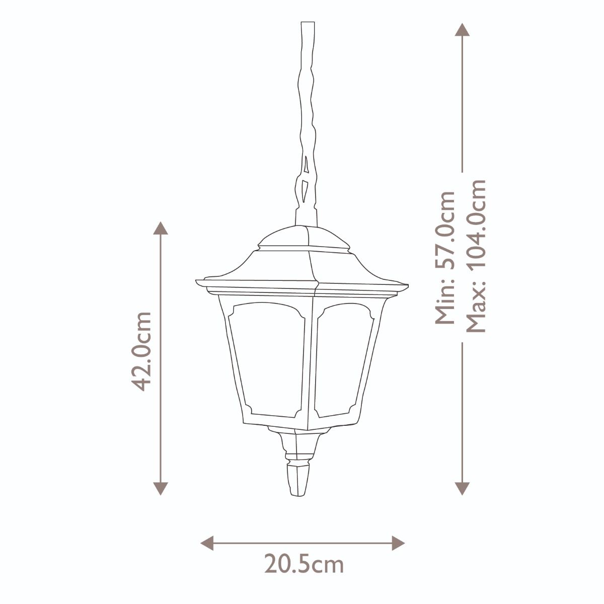 Elstead Lighting Chapel 1 Light Chain Lantern – SKU CP9-BLACK