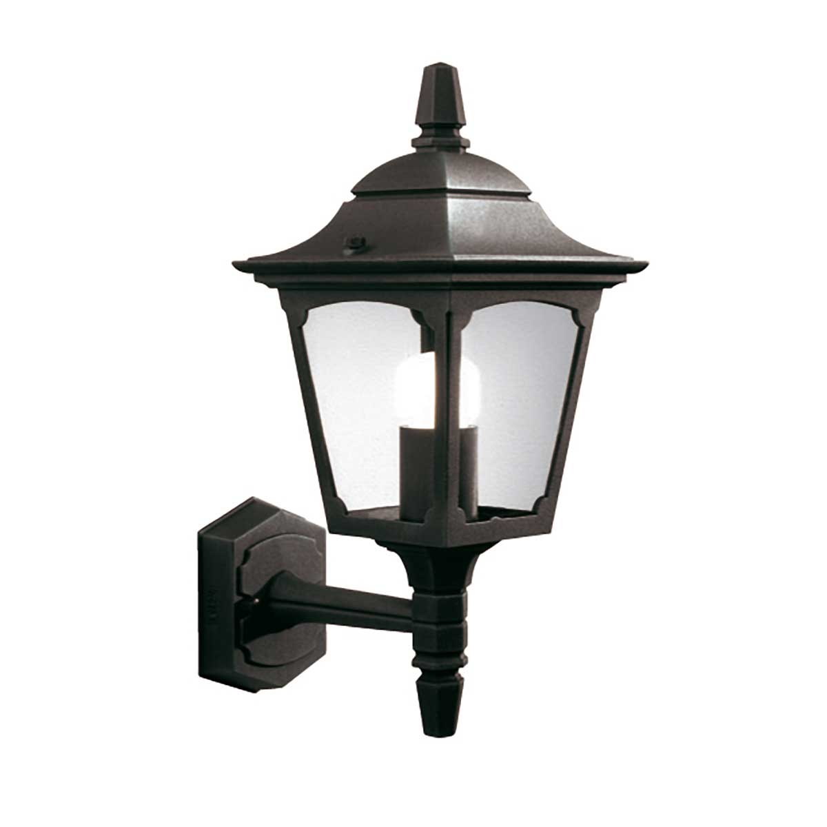 Elstead Lighting Outdoor Wall Light from the Chapel Mini range. Chapel 1 Light Mini Up Wall Lantern Product Code = CPM1-BLACK