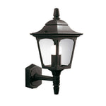 Elstead Lighting Outdoor Wall Light from the Chapel Mini range. Chapel 1 Light Mini Up Wall Lantern Product Code = CPM1-BLACK