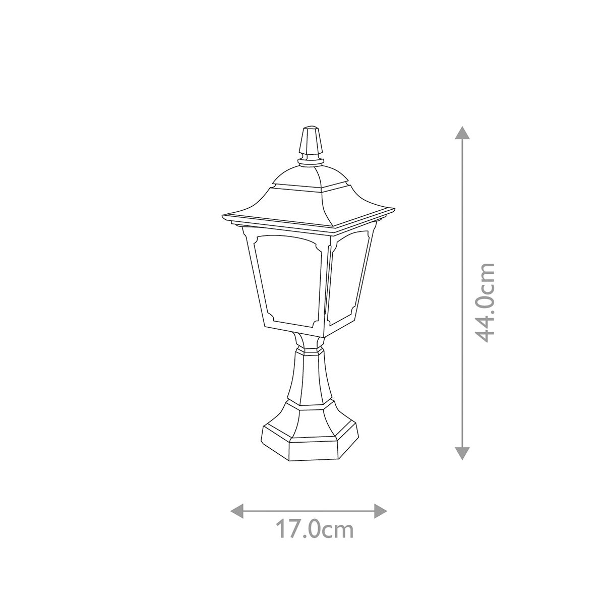Elstead Lighting Pedestal Lantern from the Chapel Mini range. Chapel 1 Light Mini Pedestal Lantern – SKU CPM4-BLACK