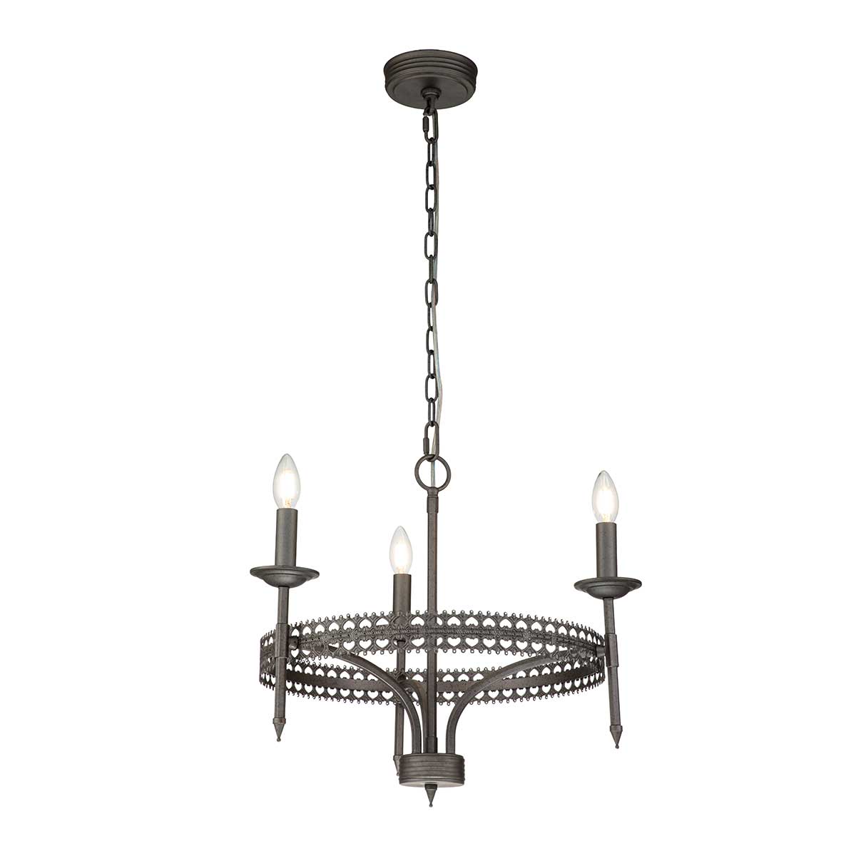 Elstead Lighting Chandelier from the Crown range. Crown 3 Light Chandelier Product Code = CROWN3